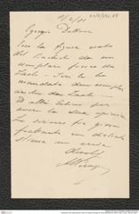 Nachlass Franz Steindachner, Brief von Alberto Perugia an Franz Steindachner (08.02.1881), Inv.Nr. 392.04, Seite 1